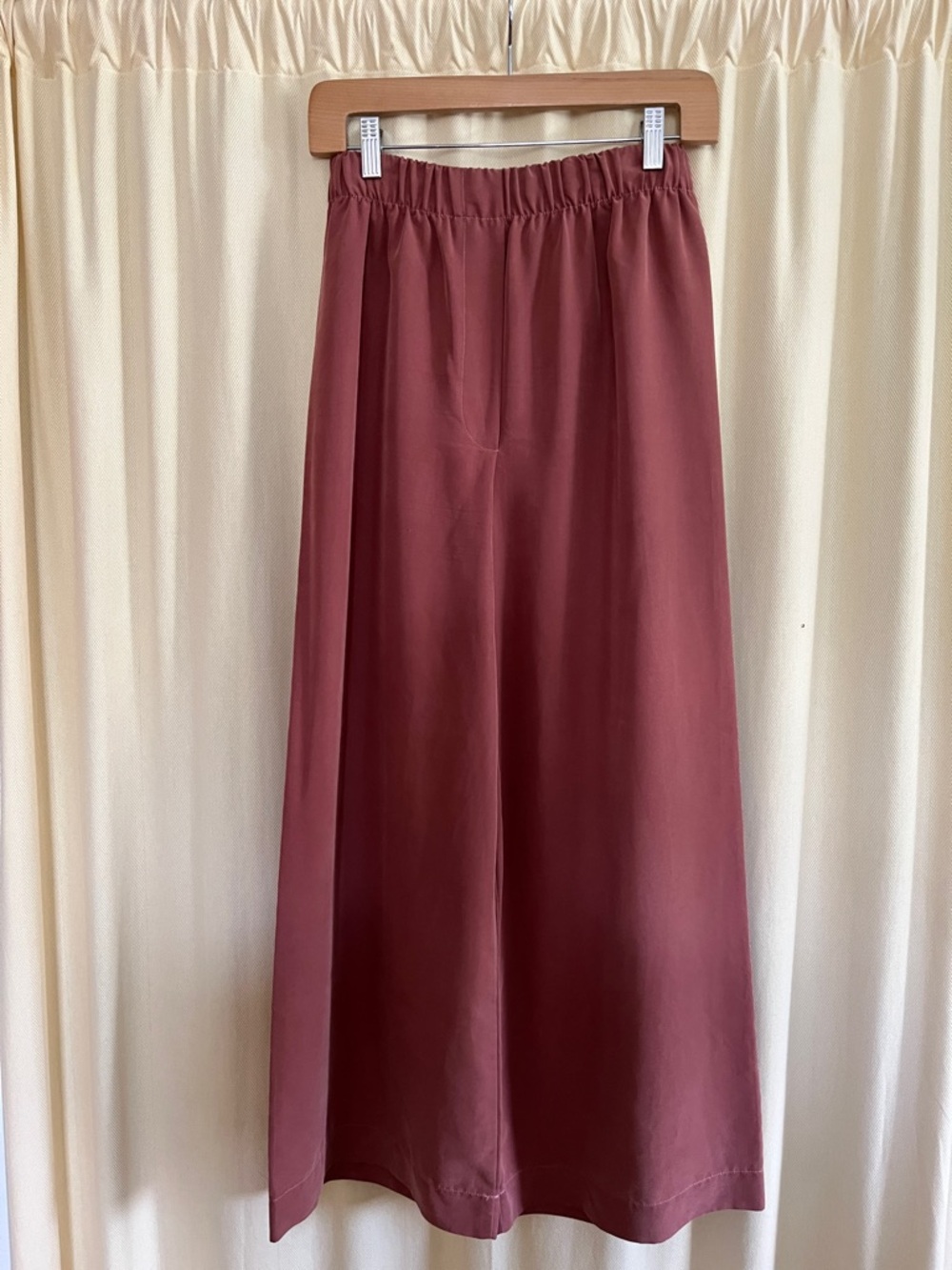 Women's Elastic Waist Wide Leg Pants - Dusty Rose